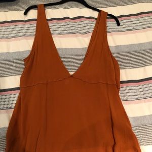 Free People Intimately burnt Orange V Neck Tank
